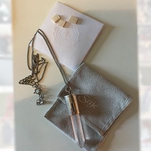 Saje Clear Quartz essential oil necklace